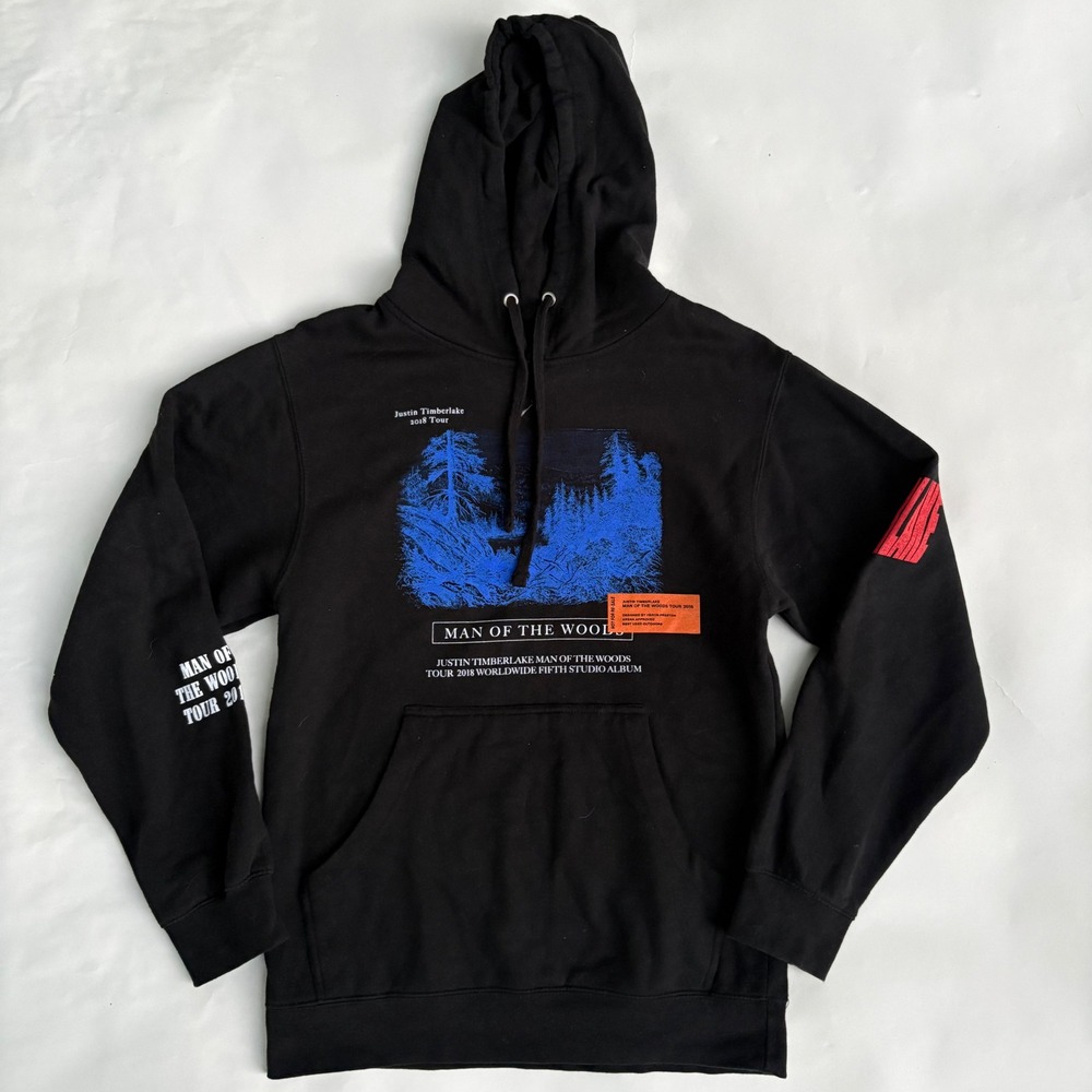 Justin Timberlake Man of the Woods 2018 Tour Hoodie Heron Preston Black Small